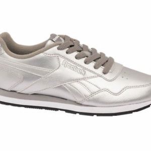 NWOT Reebok Metallic Silver Royal Glide Sneakers